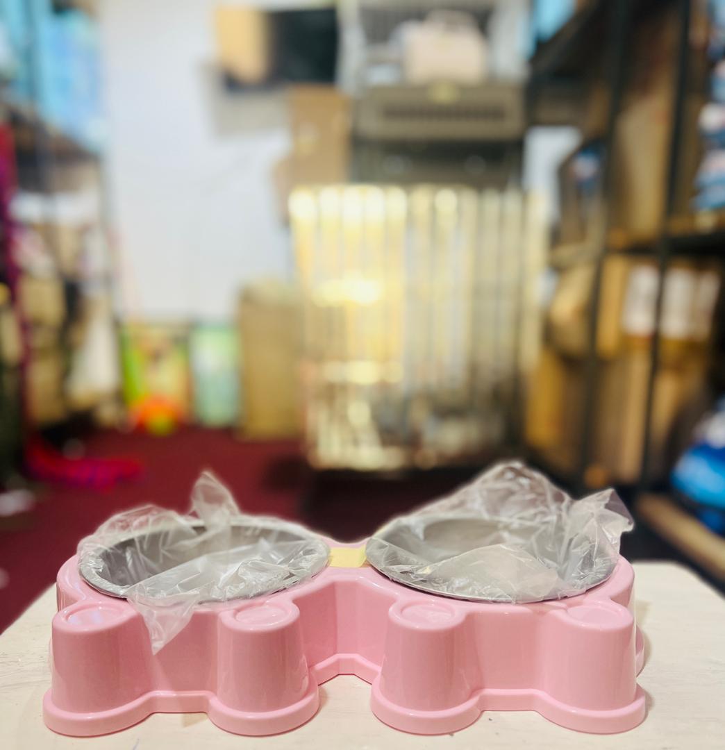 DOUBLE FEEDING BOWL FOR PUPPIES (LARGE)